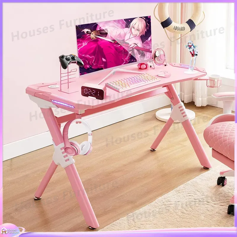 Desk Setup L Shaped - Escritorio para Computadora con Luz LED