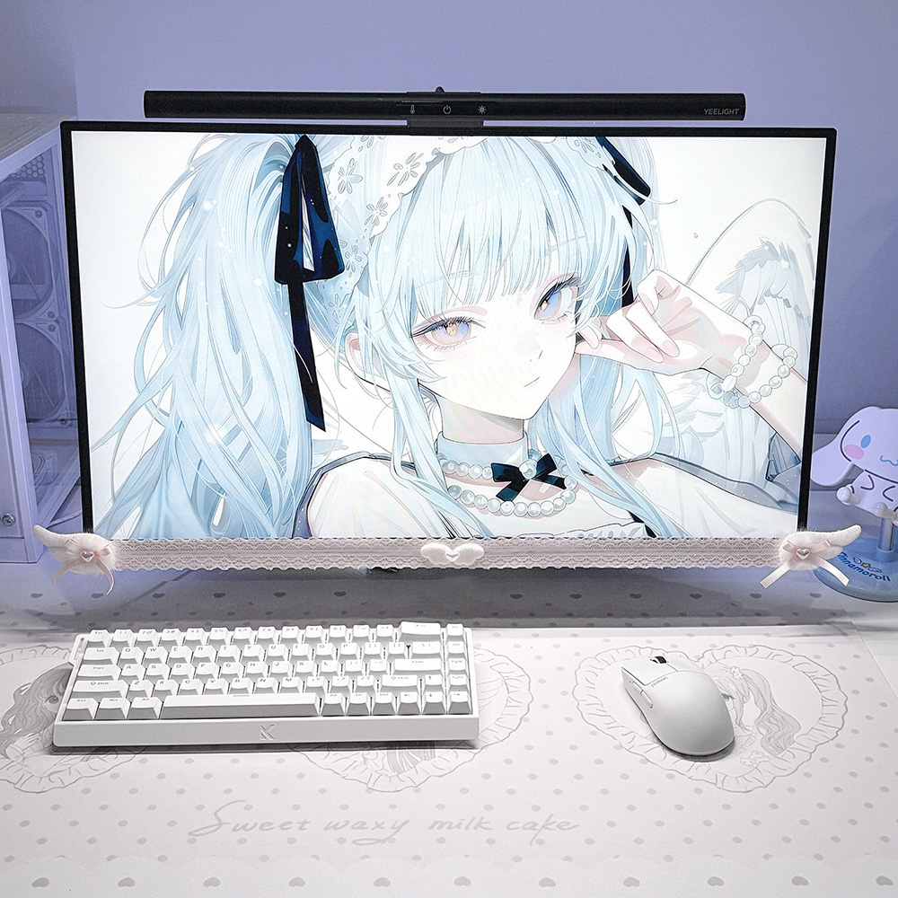 Nuevo Adorno de Encaje Blanco  - Setup Desk Monitor reseña y precio