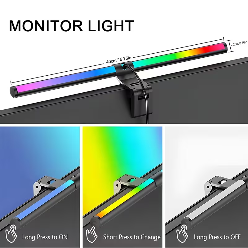 Barra de luz RGB para monitor, - Desk Setup Lamp reseña y precio